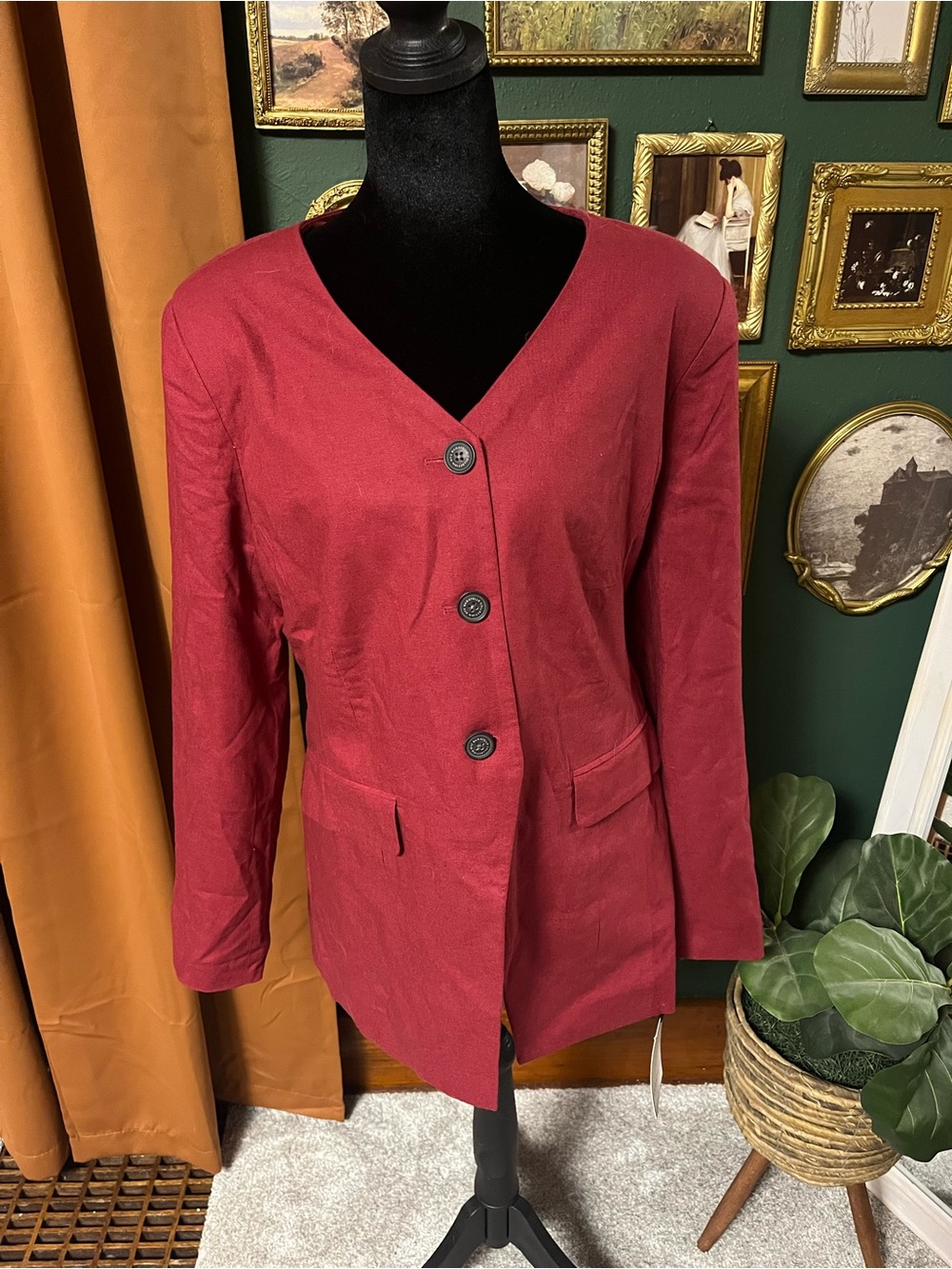 NWT Bagatelle Womens Red Button-Front Jacket